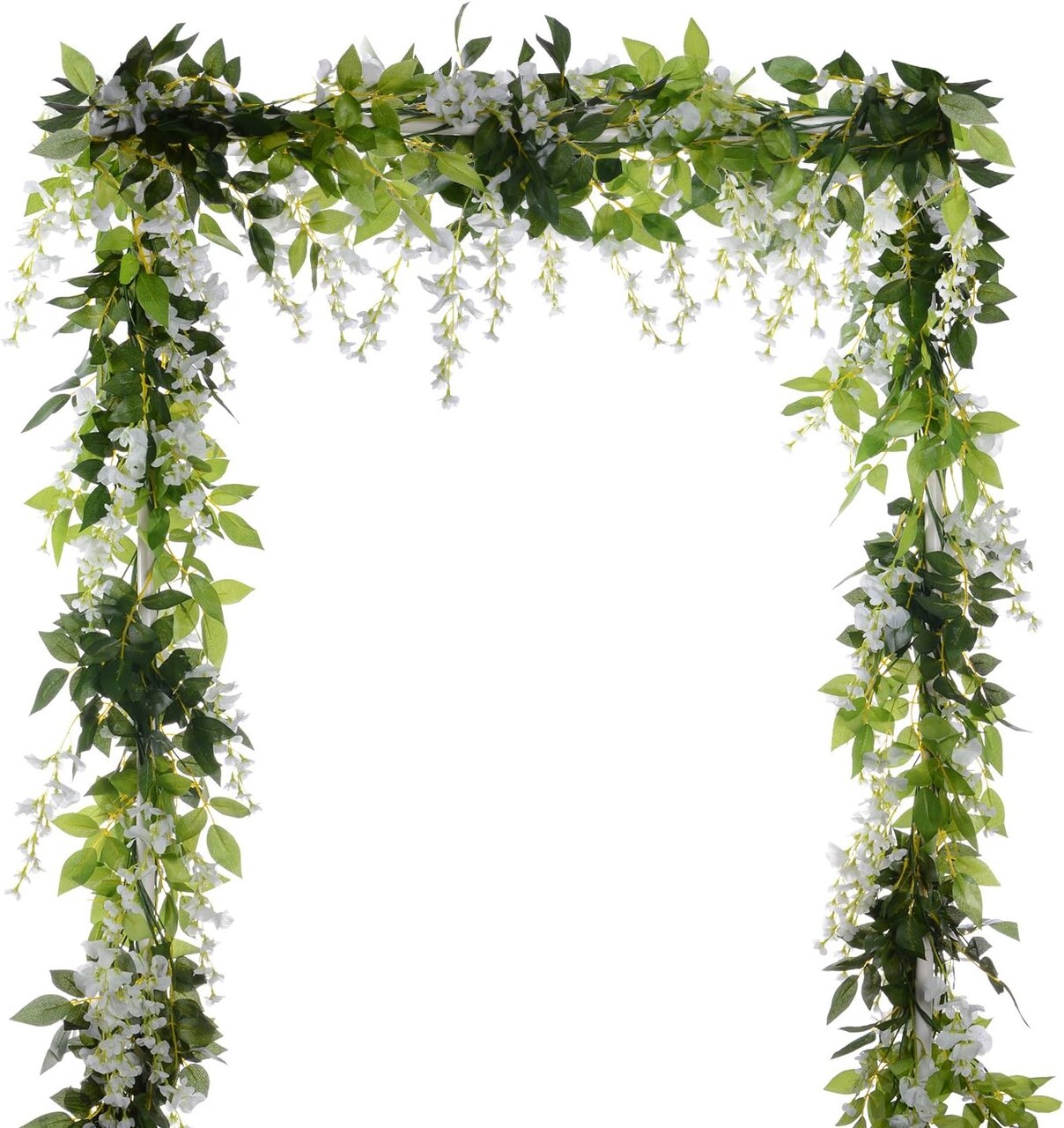 4Pcs 6.6Ft/Piece Summer Artificial Flowers Silk Wisteria Garland Artificial Wisteria Vine Rattan Silk Hanging Flower
